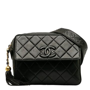 Top Quality Chanel  Tassel Flap Shoulder Bag in Lambskin Black