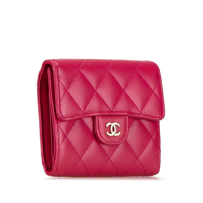 Top Quality Chanel Caviar Skin Matelasse Coco Mark Classic Small Flap Wallet