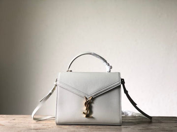 Yves Saint Laurent Cassandra Medium Top Handle Bag Black  8.7in/22cm