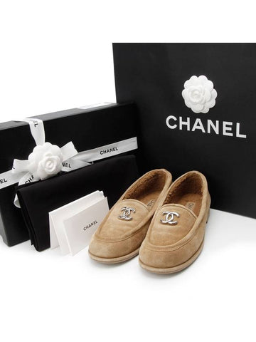 Suede Shearling Loafers 1202hv Chanel