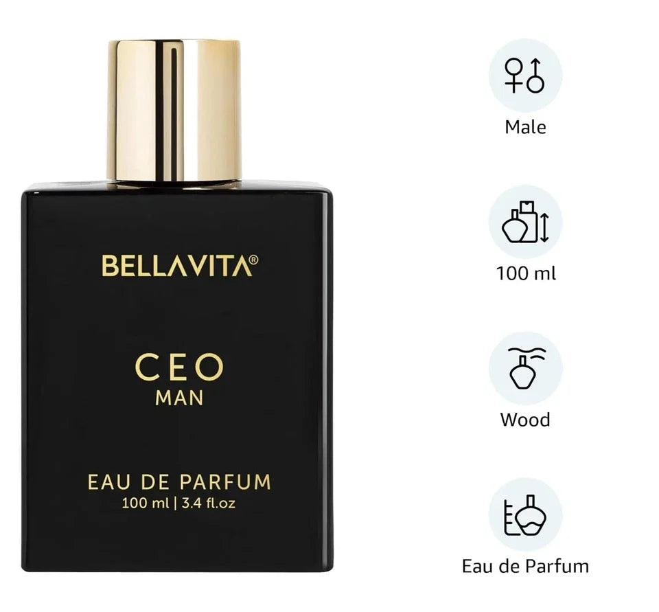 BELLAVITA CEO Man, Cologne for Men, 3.4 oz EDP Spray 100ml Perfume