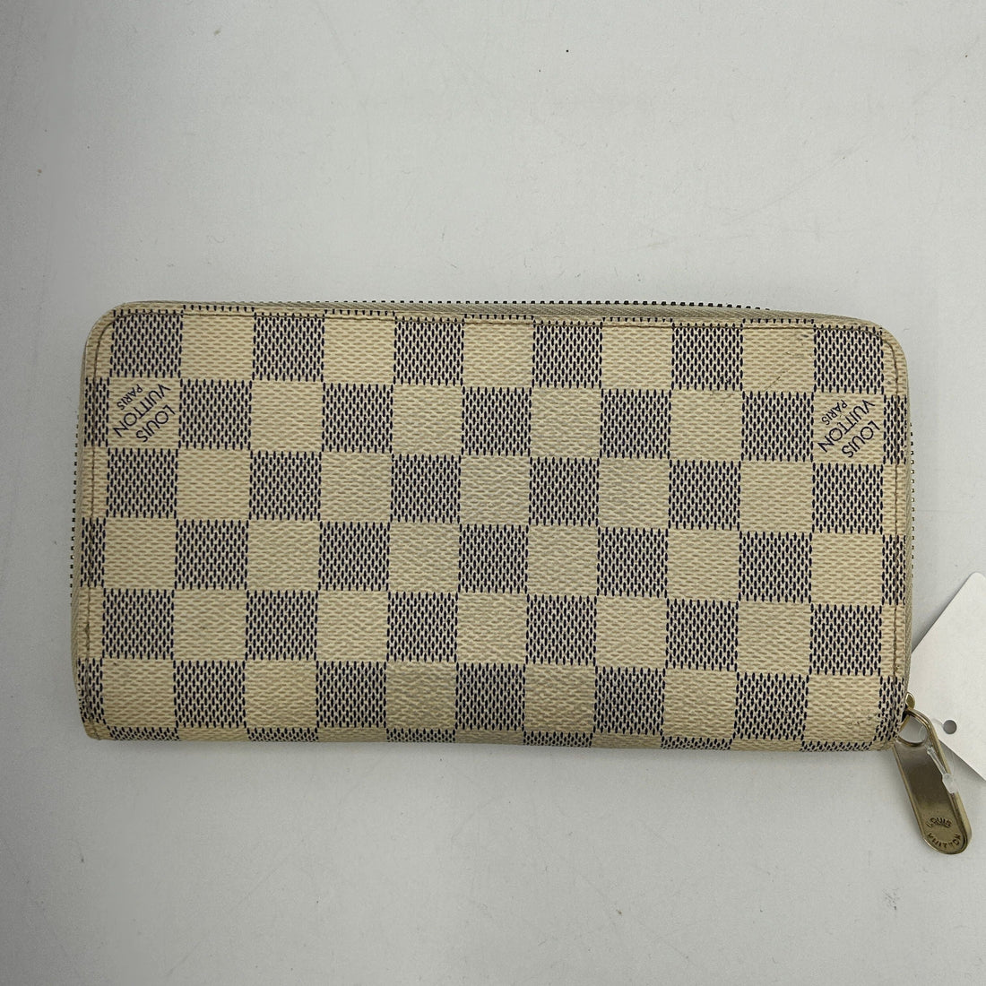 LOUIS VUITTON Zippy Wallet Round Long Zipper Coated Canvas Damier Azur Ivory 2101218245158