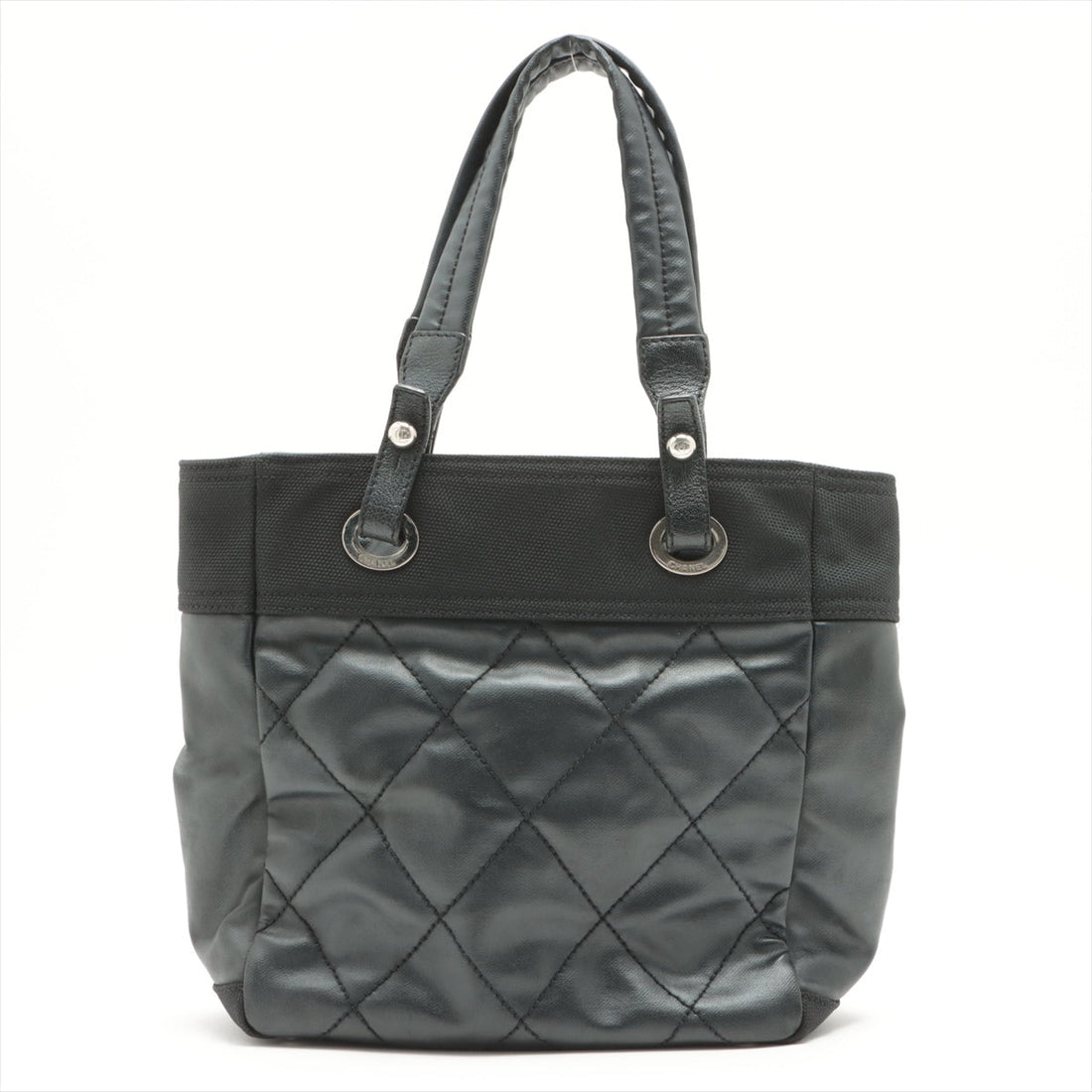 New 1:1 Rep Top Quality Chanel PARIBIARITZ PM  Linen Tote Bag Black Silver Gold