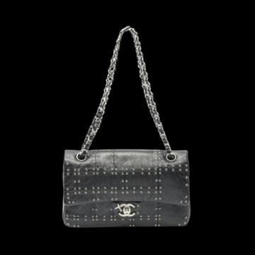 Black Leather Chanel Flap Bag