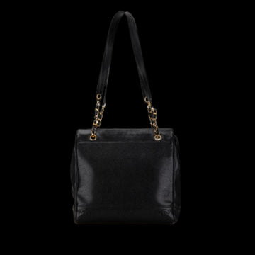 Black Leather Chanel Shoulder Bag