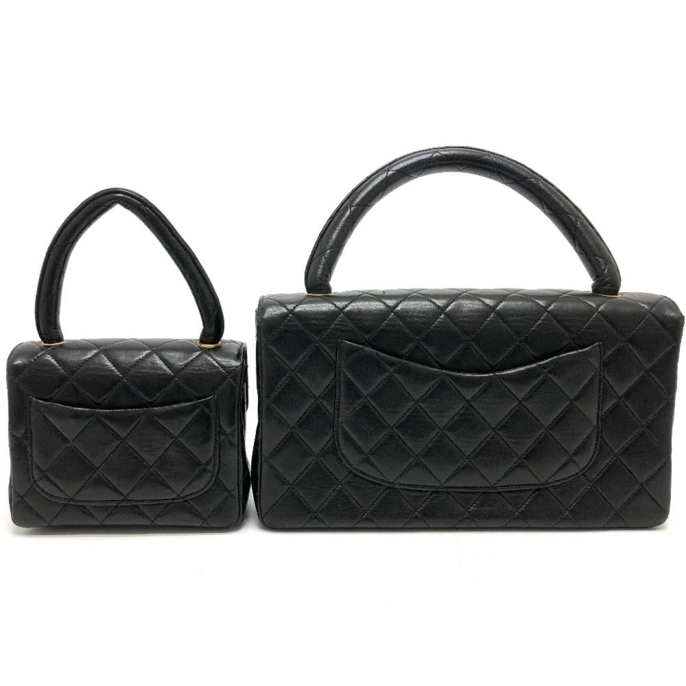 Black Leather Chanel Handbag
