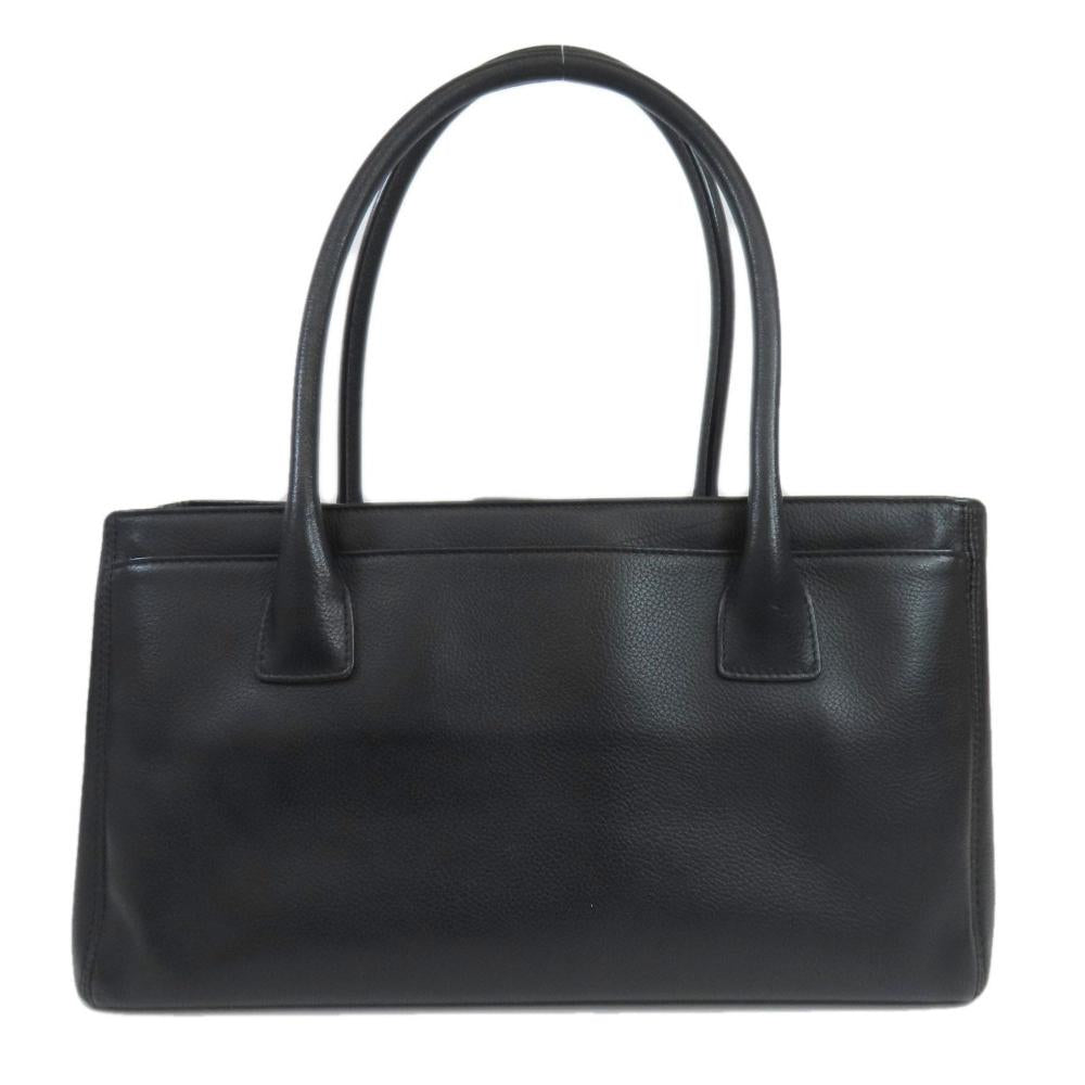 Black Leather Chanel Tote
