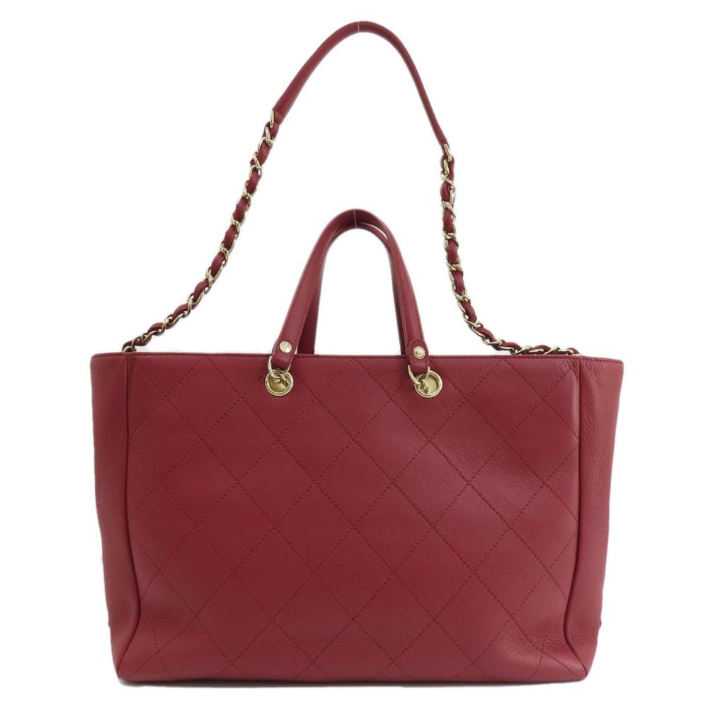 Burgundy Leather Chanel Handbag