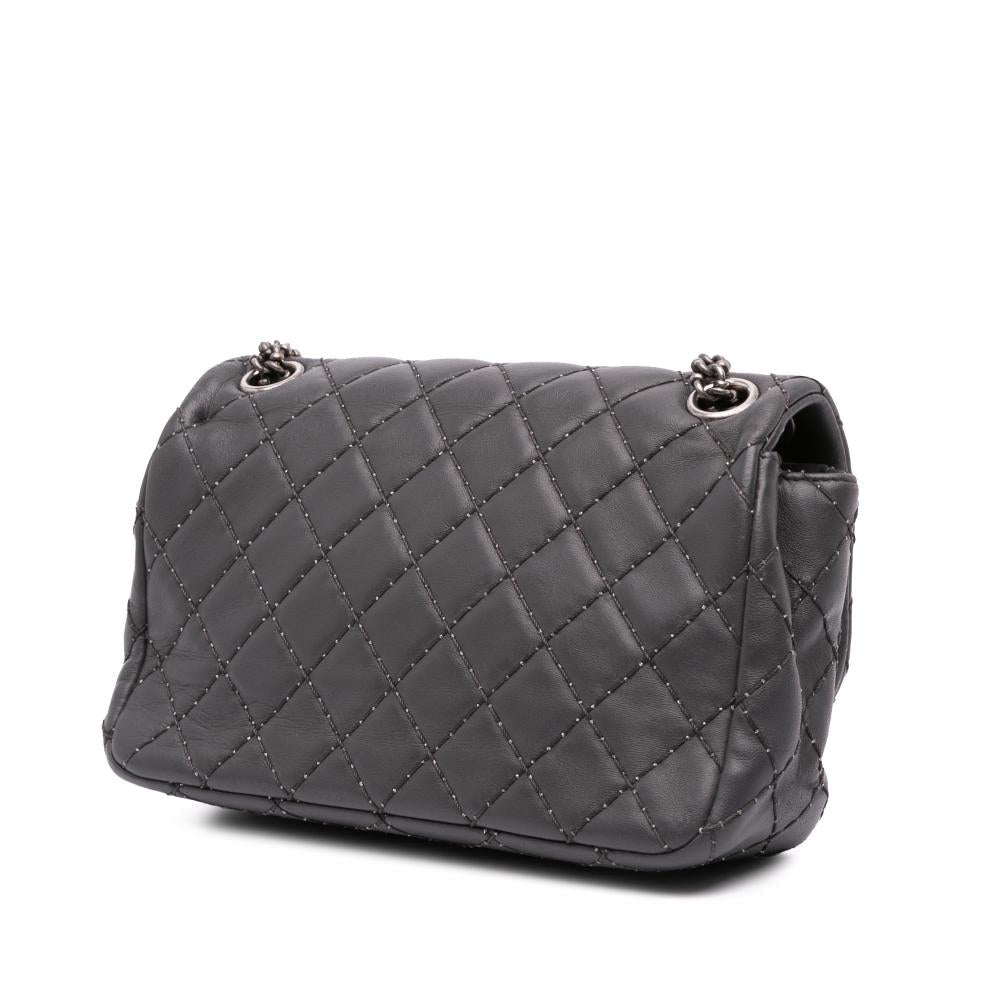 Grey Leather Chanel Shoulder Bag