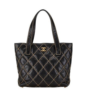 Navy Leather Chanel Tote