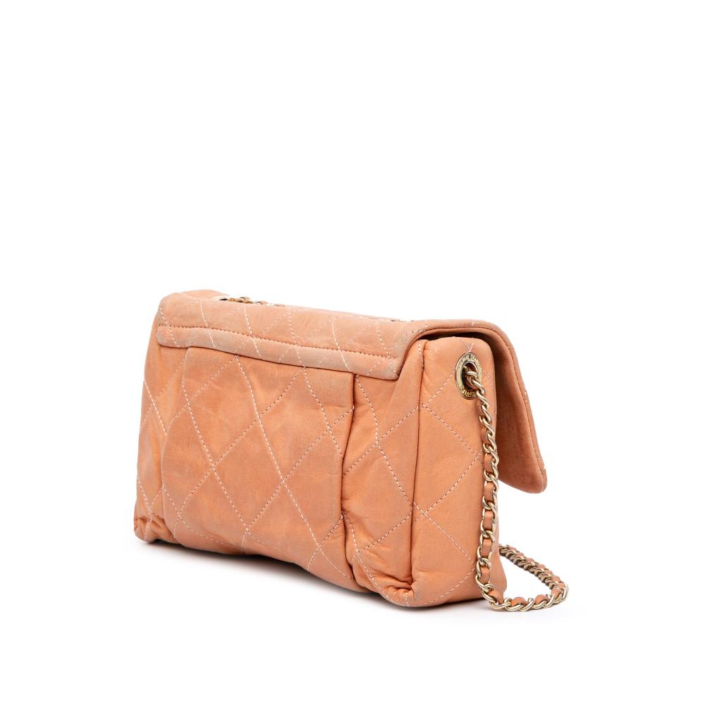 Orange Leather Chanel Flap Bag