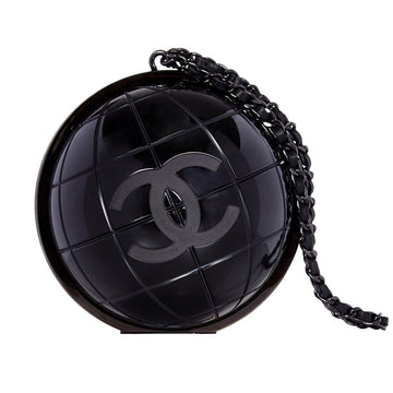 Top Quality Chanel Black Globe Minaudiere Clutch