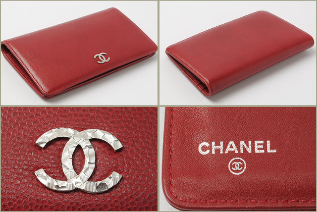 Top Quality Chanel Mini Caviar Skin Long Wallet A46314