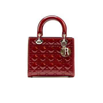 Top quality Dior Rouge Patent Cannage Quilted Leather Medium Lady Top quality Dior Tote