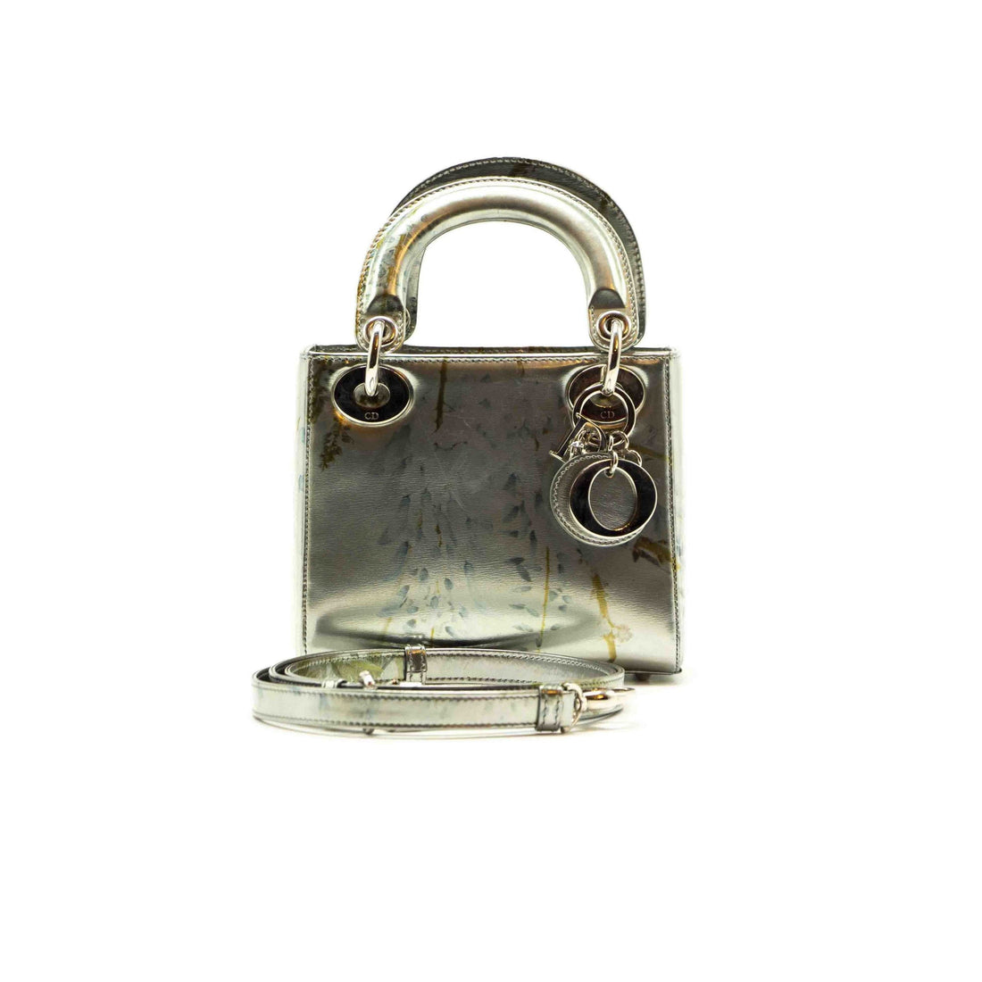 Top quality Dior Silver Flora Print Leather Mini Lady Top quality Dior Tote