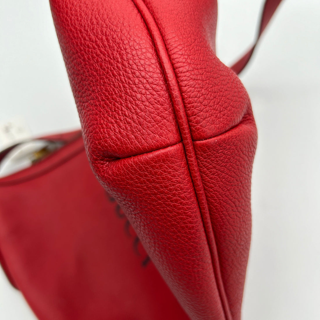 Gucci Red Logo Print Half-Moon Shoulder Bag