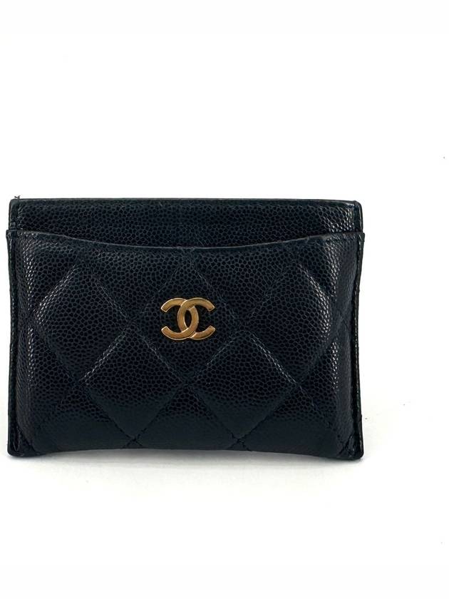 Classic caviar card holder wallet slot Chanel