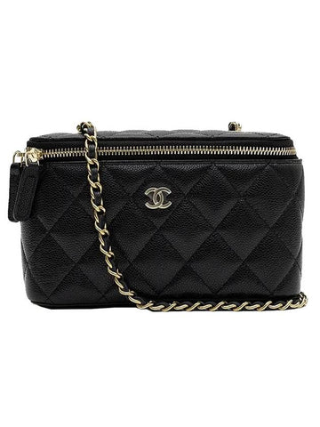 Classic Caviar Vanity Cross Bag Gold Plated Black Chanel