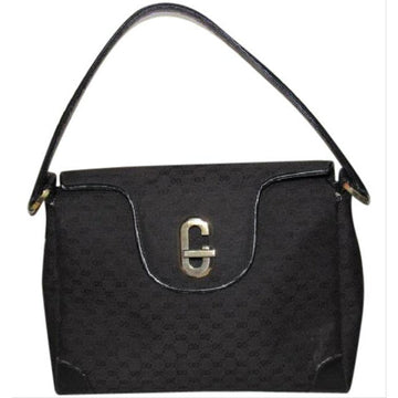 Gucci Black Micro Guccissima Print Jackie Satchel w G Twist Clasp