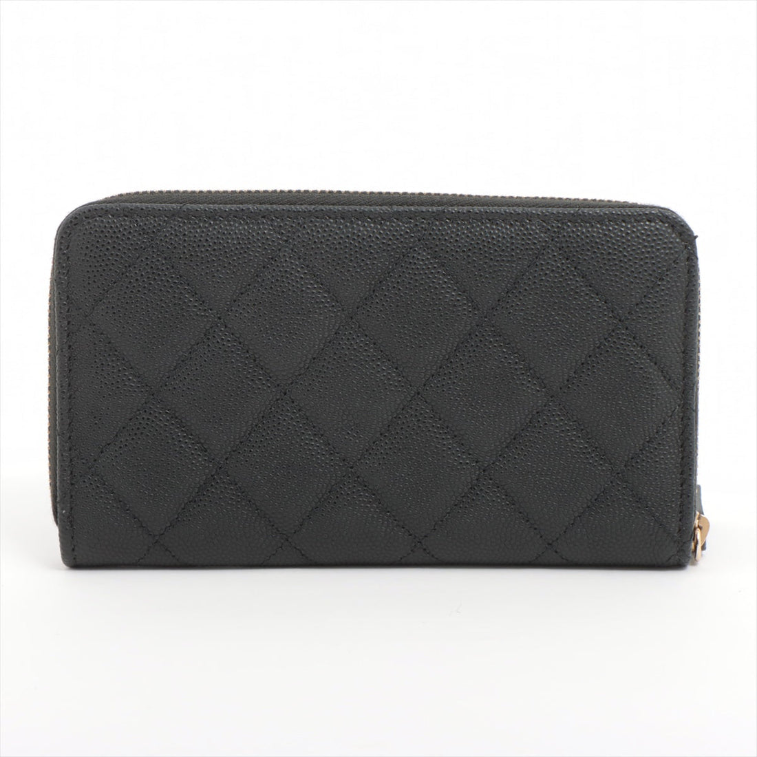 New 1:1 Rep Top Quality Chanel Matrasse Caviar S Compact Wallet Black Gold  29th