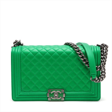 New 1:1 Rep Top Quality Chanel Boy New 1:1 Rep Top Quality Chanel 28   Chain Shoulder Bag Green Gummetal Gold  20th A92193