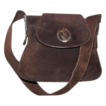 Gucci  Pursesdesigner Purses Brown Suedeleather Suedeleather Satchel