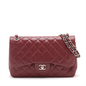 New 1:1 Rep Top Quality Chanel Decamatrasse Caviar S Double Flap Double Chain Bag Bordeaux Silver  15th