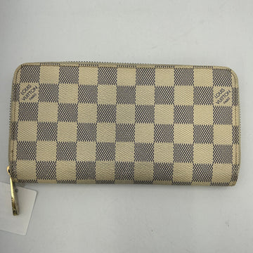 LOUIS VUITTON Zippy Wallet Round Long Zipper Coated Canvas Damier Azur Ivory 2101218245158
