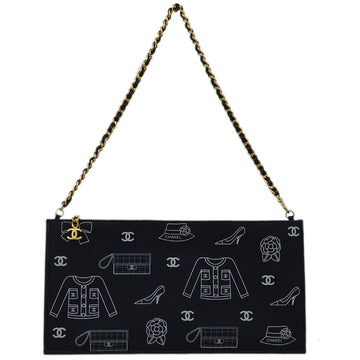 Top Quality Chanel Fall 2002 Black Canvas Icon Chain Handbag