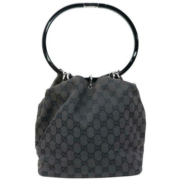 Gucci  Pursesdesigner Purses Black Large G Logo Print Canvas And Black Leather Accents With A