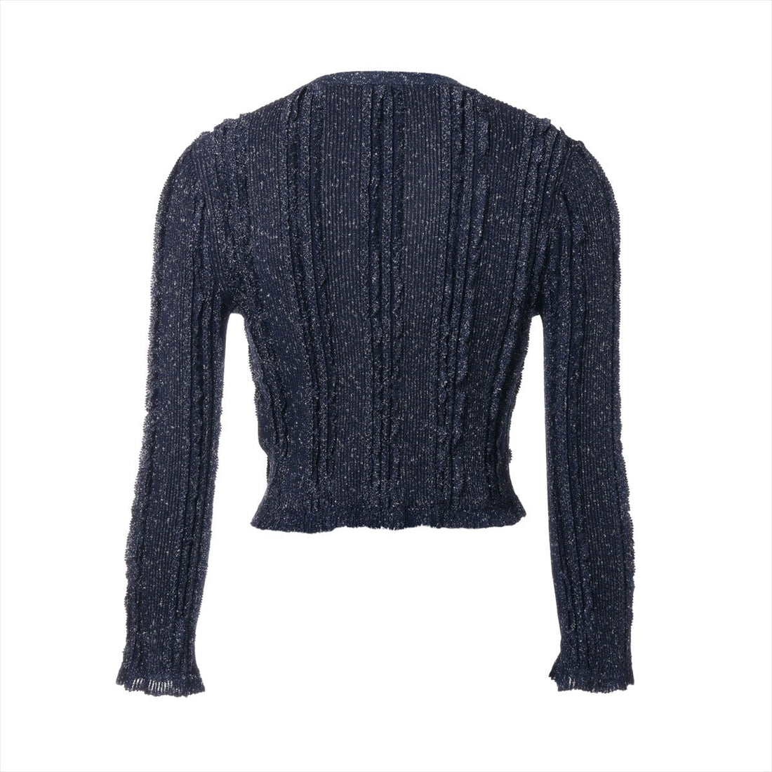 New 1:1 Rep Top Quality Chanel Coconut Button 23P Viscous Cardigan 34  Navy P74585  Race Short Race