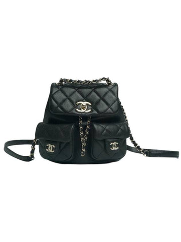 Duma Two Pocket Small Caviar Backpack Black Chanel