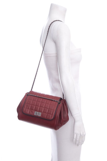 Chanel  Red "Chocolate Bar Accordion Reissue Flap" Handbag