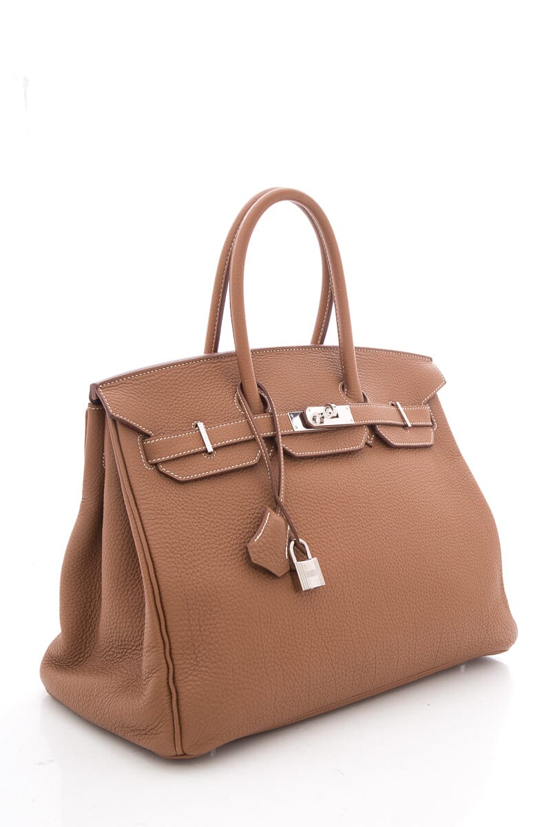 Hermès 35cm Gold Togo Birkin W/ Palladium Hardware