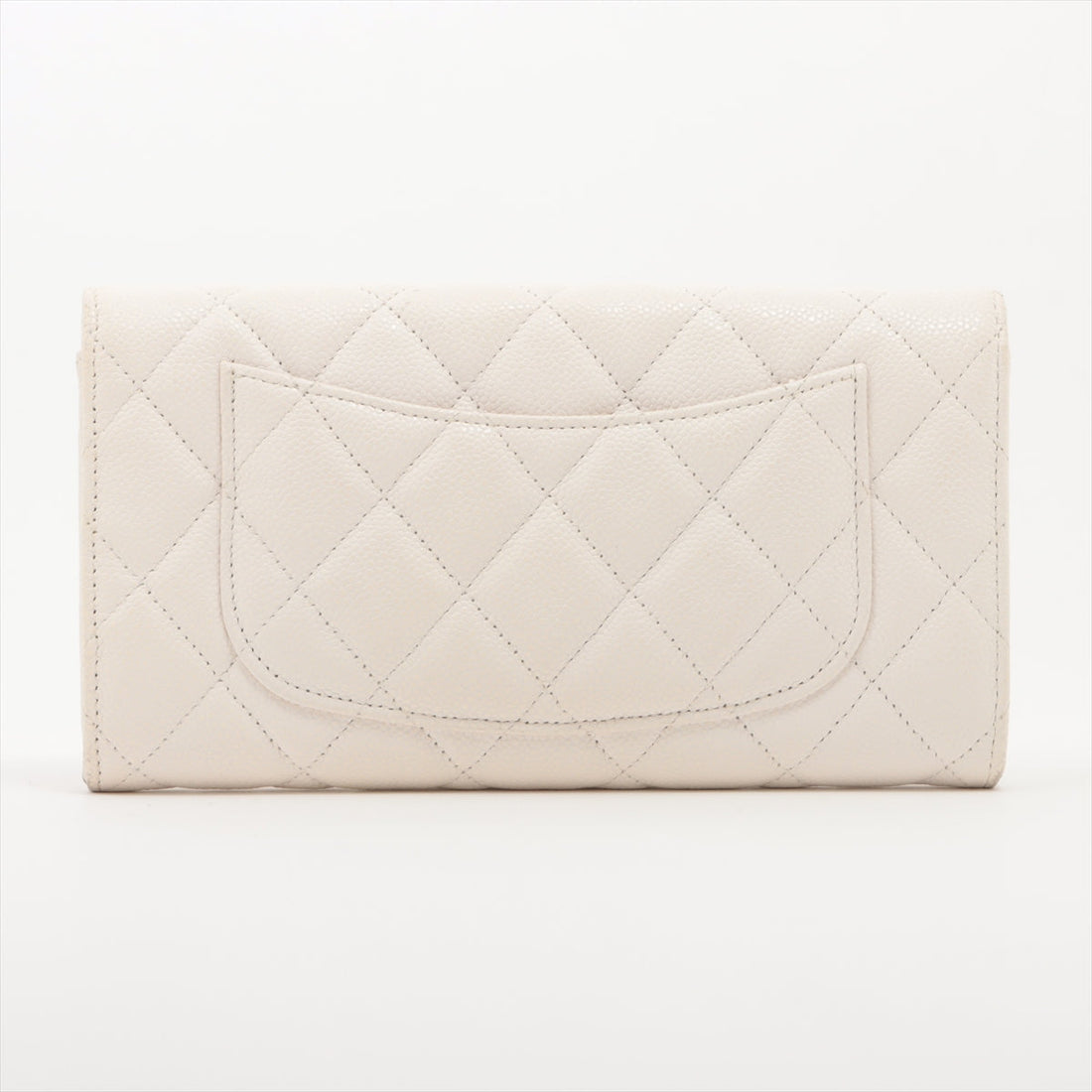 New 1:1 Rep Top Quality Chanel Matrasse Caviar S Wallet White Silver Gold