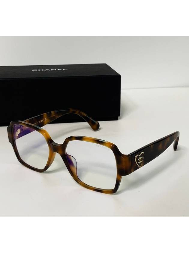 Eyewear CC Logo Heart Square Eyeglasses Tortoise Chanel