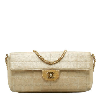 New 1:1 Rep Top Quality Chanel Coco New Label Line Chain Shoulder Bag Beige Canvas Leather  Chanel