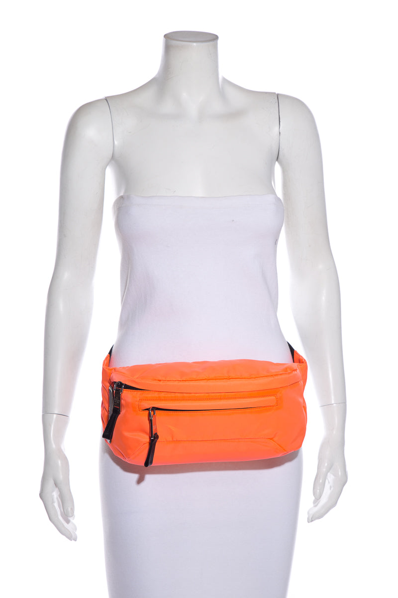 Prada Neon Orange Technical Front Fanny Pack