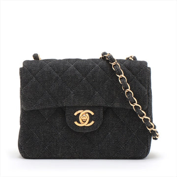 New 1:1 Rep Top Quality Chanel Mini Matrace 17 Denim Single Flap Single Chain Bag Black G  5th A35200