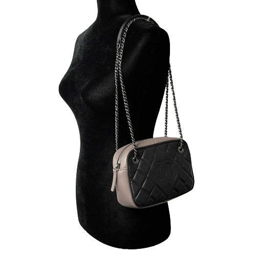 Top Quality Chanel - 2017 Bicolor Small Black / Taupe Ballerine CC Camera Case Crossbody