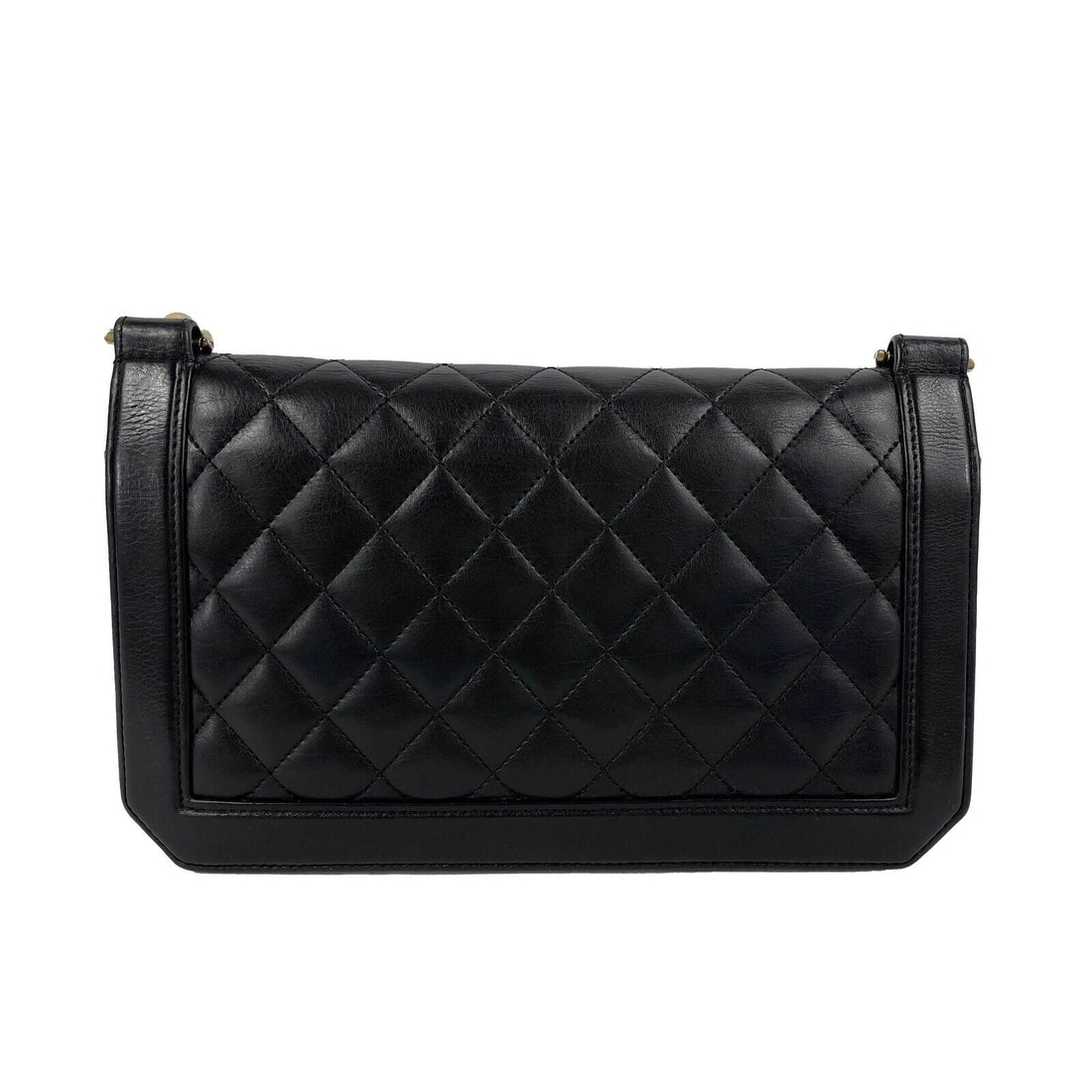 Top Quality Chanel - Black Quilted Diamond New - CC Calfskin 3 Ring Crossbody