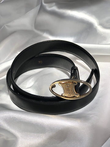 CELINE Triomphe  Leather Belt Black New 1:1 tynvva