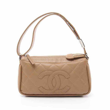 Top Quality Chanel Caviar Leather Shoulder Bag Beige Medium Size B10-05