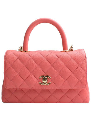 Coco Handle Coral Pink Small Tote and Crossbody Bag Chanel