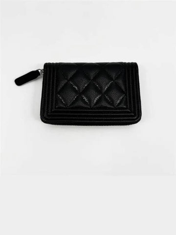 Boy Zipper Card Wallet Black Chanel