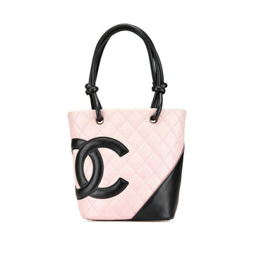 Top Quality Chanel Cambon Line Leather Handbag Pink Black