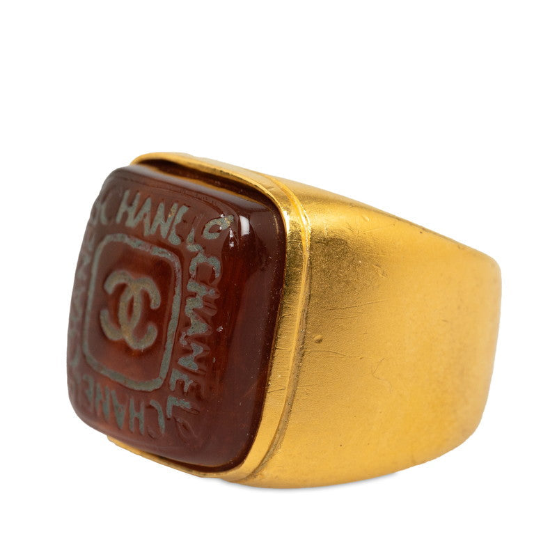 Top Quality Chanel  Cocomark square ring gold brown clean makeup ladies Chanel