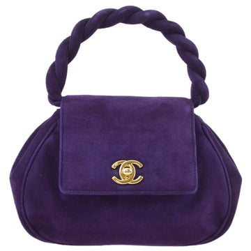 New 1:1 Rep Top Quality Chanel Purple Suede Top Handle Bag