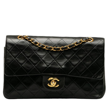 Top Quality Chanel Matrases 25 Double Flap Chain Shoulder Bag Black Leather  Chanel
