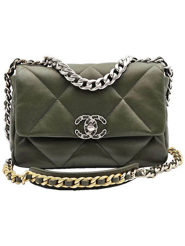 Top Quality Chanel AS1160 Khaki Silver Medium 19 Bag Chanel